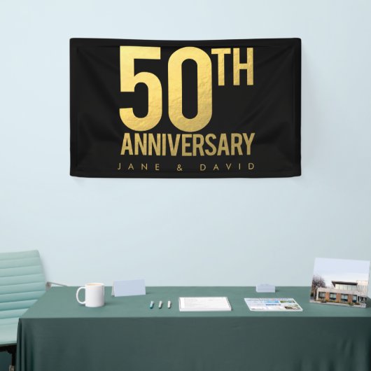 Muur van de 50e Gold Wedding Jubileum Party Spandoek (Beurs)