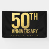 Muur van de 50e Gold Wedding Jubileum Party Spandoek (Horizontaal)