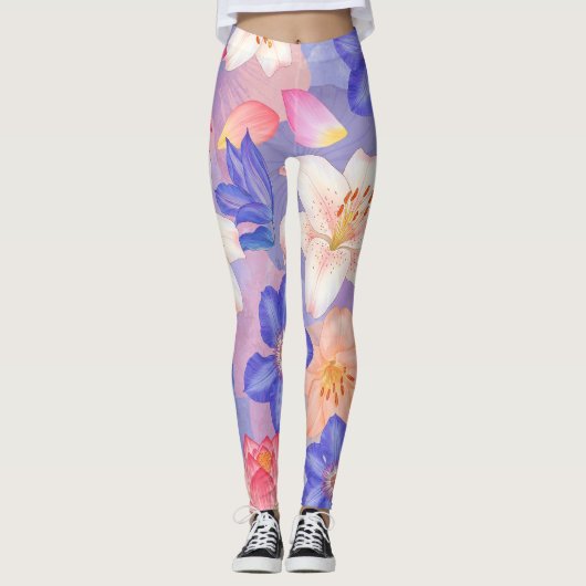 Muur van de bloemen leggings (Voorkant)