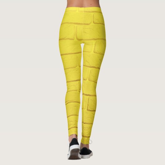 muur van gele baksteen leggings (Achterkant)