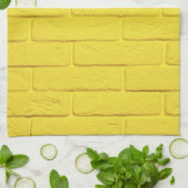 muur van gele baksteen theedoek (Gevouwen)