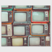 Muur van heile kleurige retro-televisie cadeaupapier (Vlak)