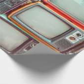 Muur van heile kleurige retro-televisie cadeaupapier (Hoek)