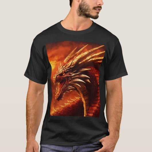 Muur van het Vuur van de Draak - Fierce en Fiery D T-shirt (Voorkant)