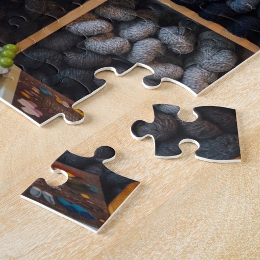 Muur van kleurrijk Yarn Legpuzzel (Zijkant)