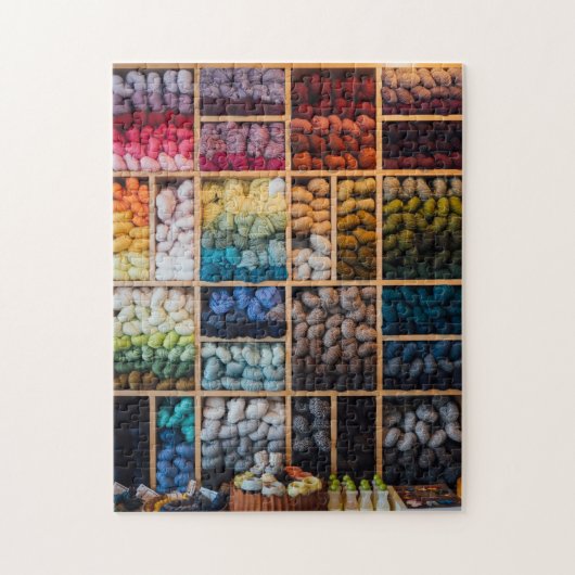 Muur van kleurrijk Yarn Legpuzzel (Verticaal)