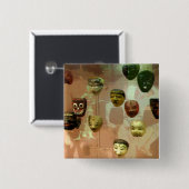 Muur van maskers CB Vierkante Button 5,1 Cm (Voorkant /achterkant)