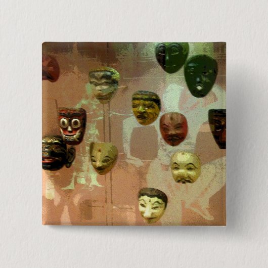 Muur van maskers CB Vierkante Button 5,1 Cm (Voorkant)