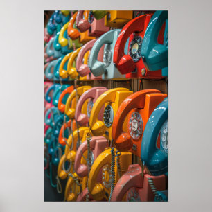  muur van telefoons AR 916 gestileerd Poster