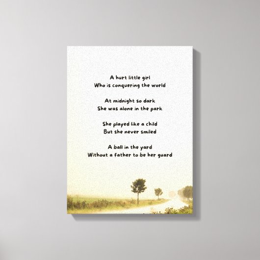 Muurdecoratie gedicht canvas afdruk (Voorkant)