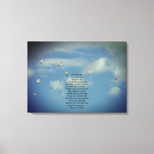  MUURDOEK OUDE ZEEMAN GEDICHT STIJL  CANVAS AFDRUK (Voorkant)