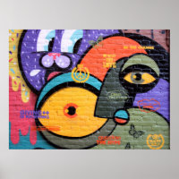 Muurgraffiti ogen poster van de boodschap Vrede en