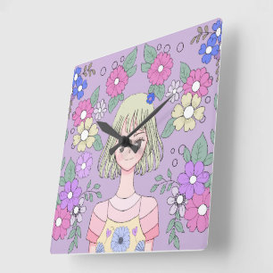 Muurhorloge van yume no Hana's collectie Vierkante Klok
