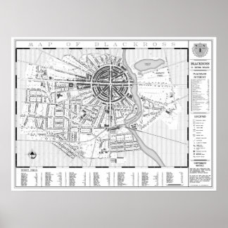 Muurkaart van Blackross Town Poster