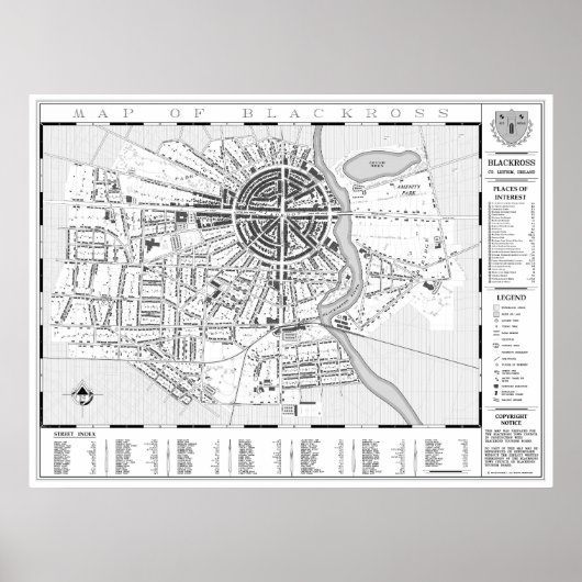 Muurkaart van Blackross Town Poster (Voorkant)