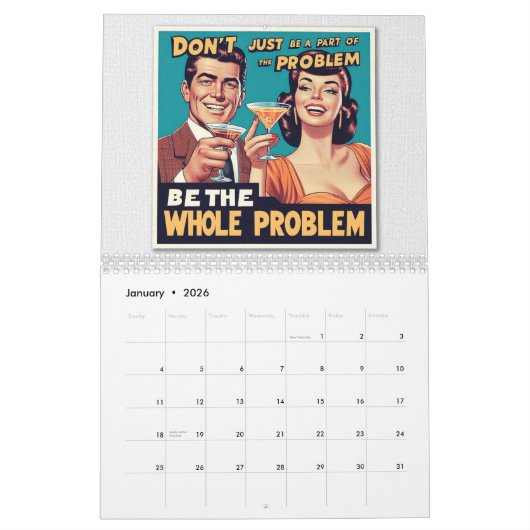 Muurkalender 2025 - stijl Fun Kalender (Jan 2026)