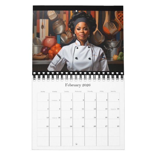 Muurkalender - EmpowHERed Excellence: Zwarte Vrouw Kalender (Feb 2026)