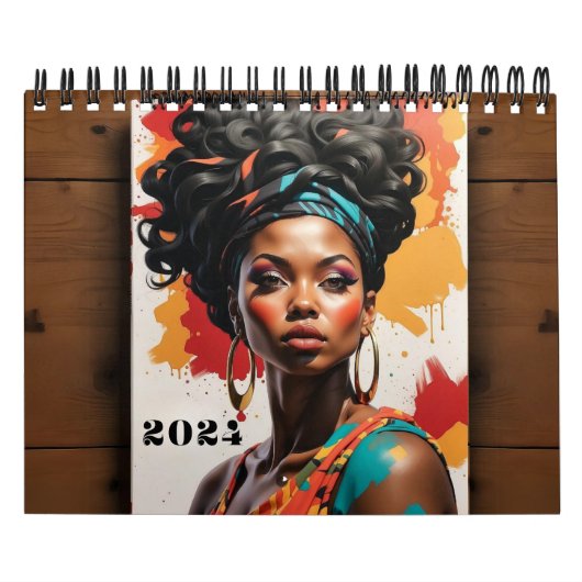 Muurkalender - EmpowHERed Excellence: Zwarte Vrouw Kalender (Hoes)