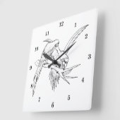 Muurkast voor zeer wollige parrots vierkante klok (Hoek)