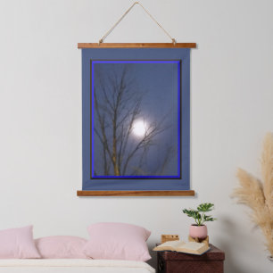 Muurkleed met houten rand Morning Moonlight Wood Hangend Wandkleed