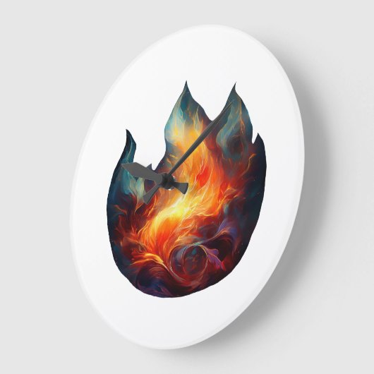 Muurklok - Flames Artwork Grote Klok (Hoek)