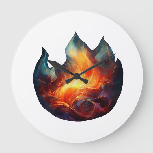 Muurklok - Flames Artwork Grote Klok (Voorkant)