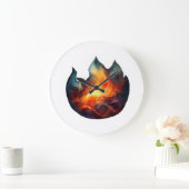Muurklok - Flames Artwork Grote Klok (Huis)