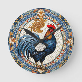 Muurklok haan mozaïek ronde klok