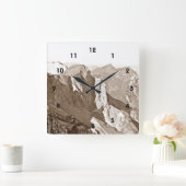 Muurklok in de bergen vierkante klok (Huis)