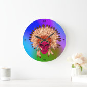 Muurklok Indiase schedel Grote Klok (Huis)