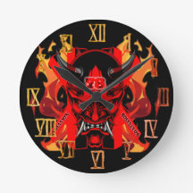 Muurklok Kwaadaardige Samurai 