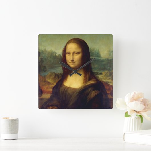 Muurklok met Da Vinci's Mona Lisa Vierkante Klok (Huis)
