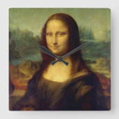 Muurklok met Da Vinci's Mona Lisa Vierkante Klok (Voorkant)