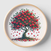 Muurklok met de decoratie van een boom met de (Voorkant)