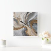 Muurklok met dromerig blauw marmeren ontwerp vierkante klok (Huis)