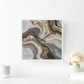 Muurklok met dromerig groen marmeren ontwerp vierkante klok (Huis)