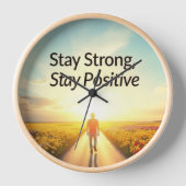 Muurklok met een positief ontwerp "Blijf sterk" (Voorkant)