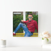 Muurklok met goede vibes vierkante klok (Huis)