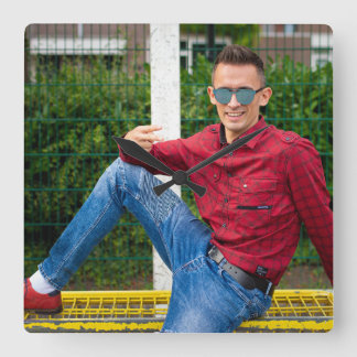 Muurklok met goede vibes vierkante klok