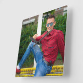 Muurklok met goede vibes vierkante klok (Hoek)