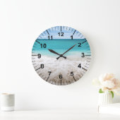 Muurklok met groot oceaanthema en strand grote klok (Huis)