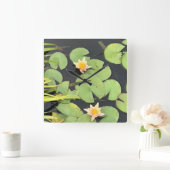 Muurklok met leliekussens vierkante klok (Huis)