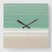 Muurklok met moderne turquoise Ocean Beach Theme Vierkante Klok (Voorkant)
