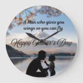 Muurklok met Vaderdag-thema Grote Klok (Voorkant)