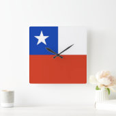 Muurklok met vlag Chili Vierkante Klok (Huis)