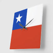 Muurklok met vlag Chili Vierkante Klok (Hoek)