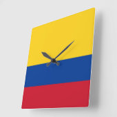 Muurklok met vlag Colombia Vierkante Klok (Hoek)