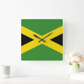 Muurklok met vlag Jamaica Vierkante Klok (Huis)