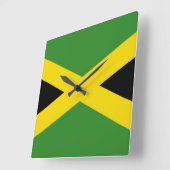 Muurklok met vlag Jamaica Vierkante Klok (Hoek)