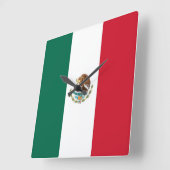Muurklok met vlag Mexico Vierkante Klok (Hoek)